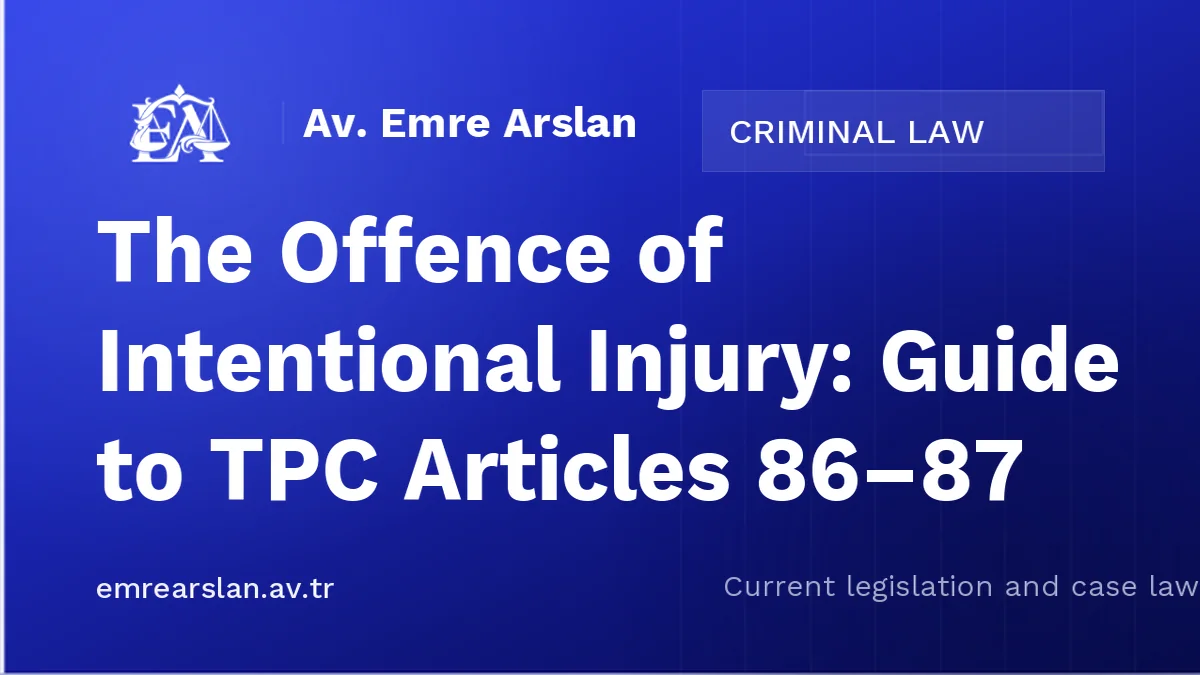 The Offence of Intentional Injury: Guide to TPC Articles 86–87